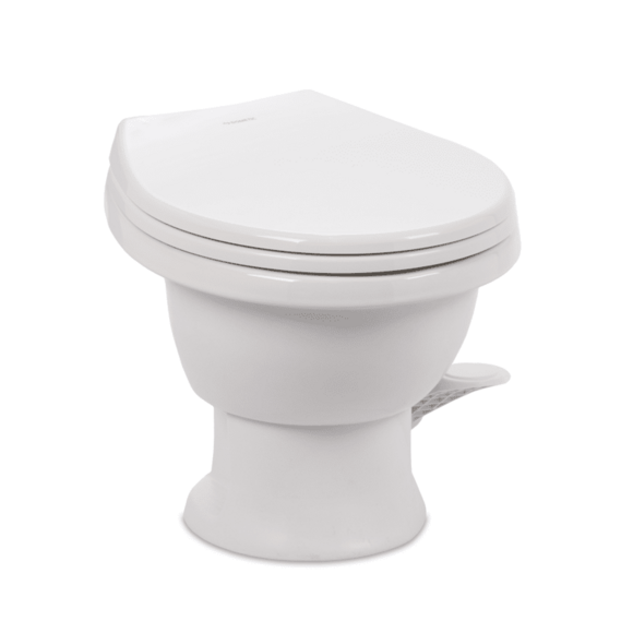 Dometic Toilet, 411 Series, Round Seat With 13-1/2 in Seat Height, White Ceramic - 9610008263