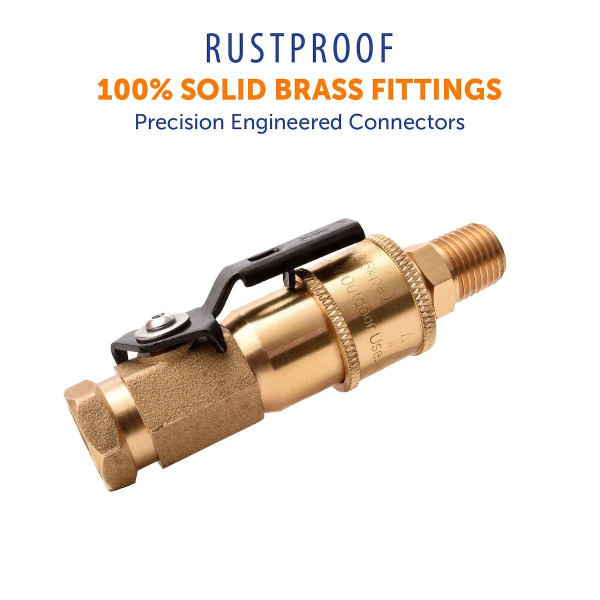 Flame King Propane Adapter Fitting, 1/4 in Female NPT x Female Quick Connect Shutoff Valve, Brass - AB226