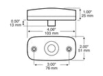 Peterson Manufacturing Clearance Light, Incandescent, 4-1/16 in Length x 2 in Width x 1 in Height, Red Lens - V2549R