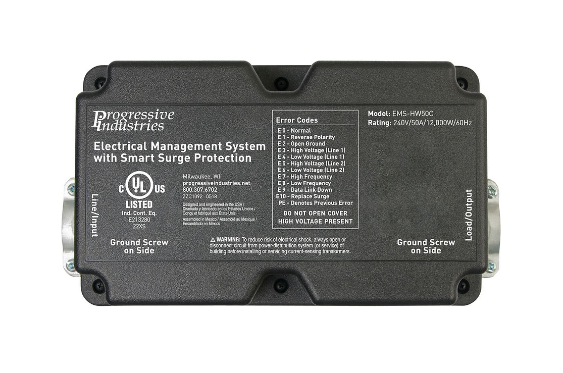 Progressive Industries Surge Protector, Hardwired Installation, 50 amp, With 5 Mode Surge Protection - EMS-HW50C