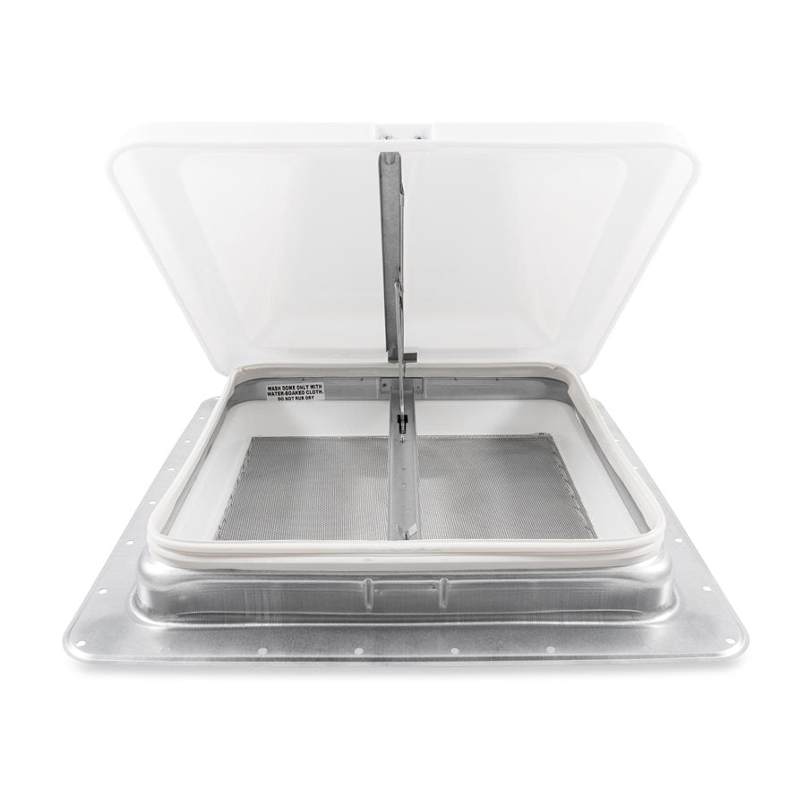 Camco Roof Vent, For 14 in x 14 in, White, Aluminum Base With Plastic Cover - 40480