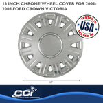 Coast2Coast Wheel Cover, 16 in, 12 Spoke, Chrome Plated/Silver, Set Of 4 - IWC41216CN