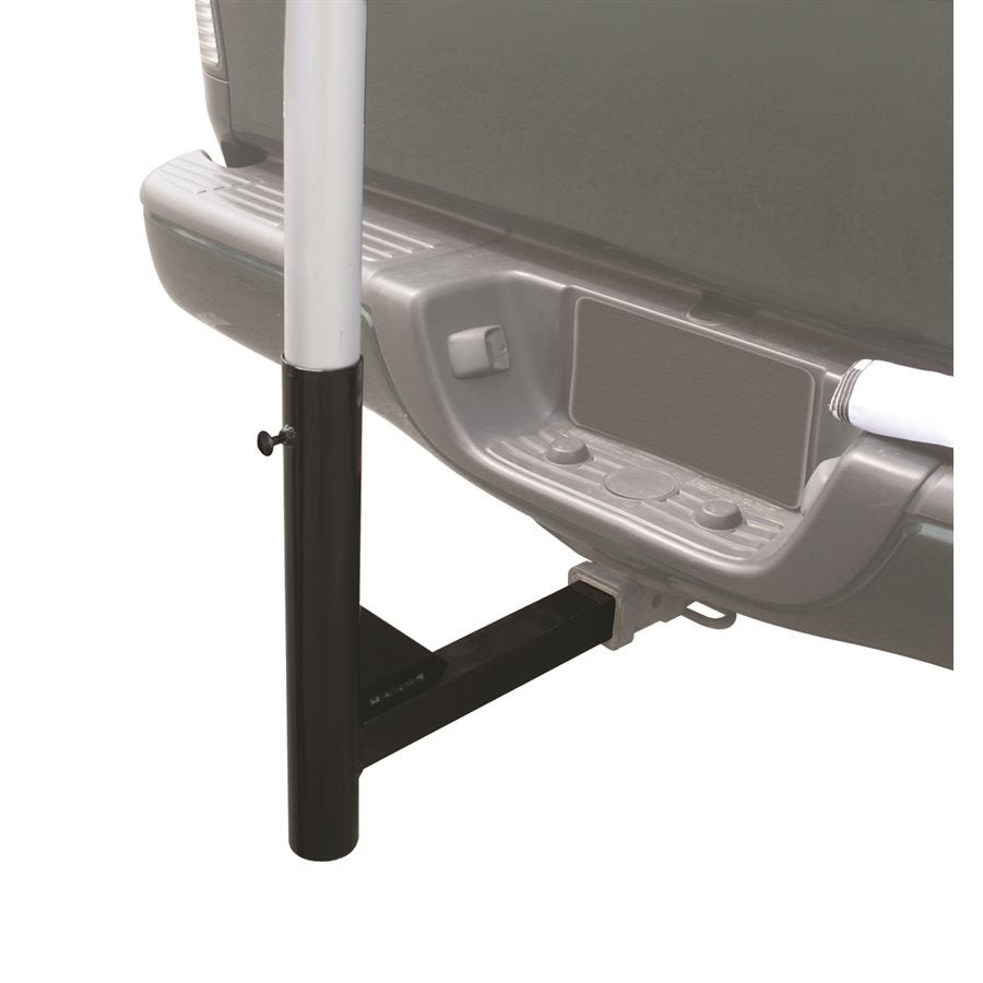 Camco Flagpole Mount, 2 in Receiver Hitch Mount, For Flag Poles Up To 2-11/32 in Diameter, Black - 51611