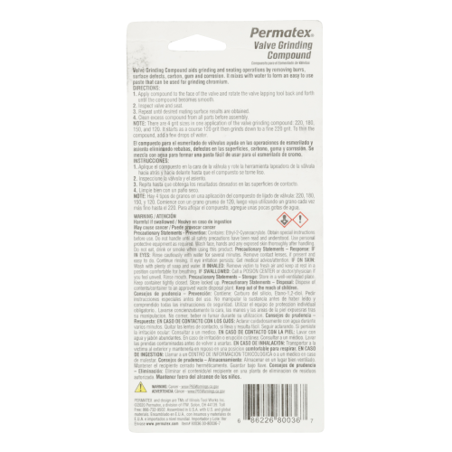 Permatex Valve Grinding Compound, 1.5 oz Tube - 80036