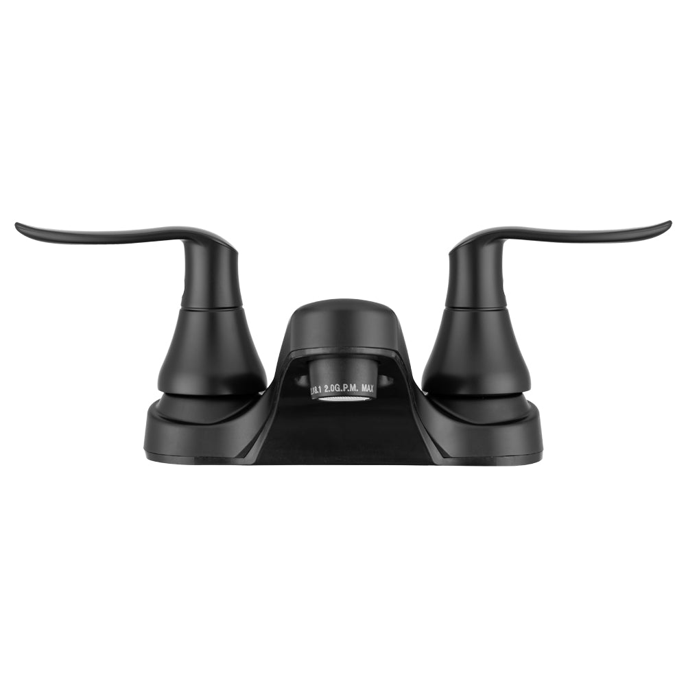 Dura Faucet Faucet, 4 in Deck Mount, Matte Black - DF-PL700LH-MB