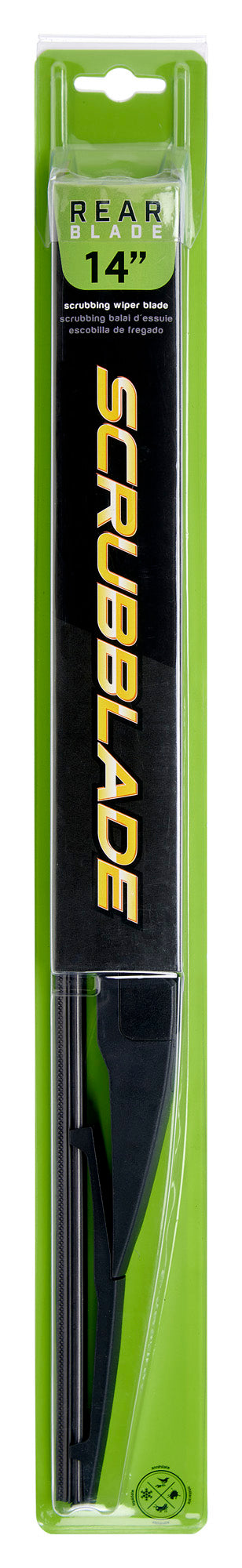 Scrubblade Windshield Wiper Blade, 14 in Length, Black, Ceramic Coated Silicone Blade - SR0014