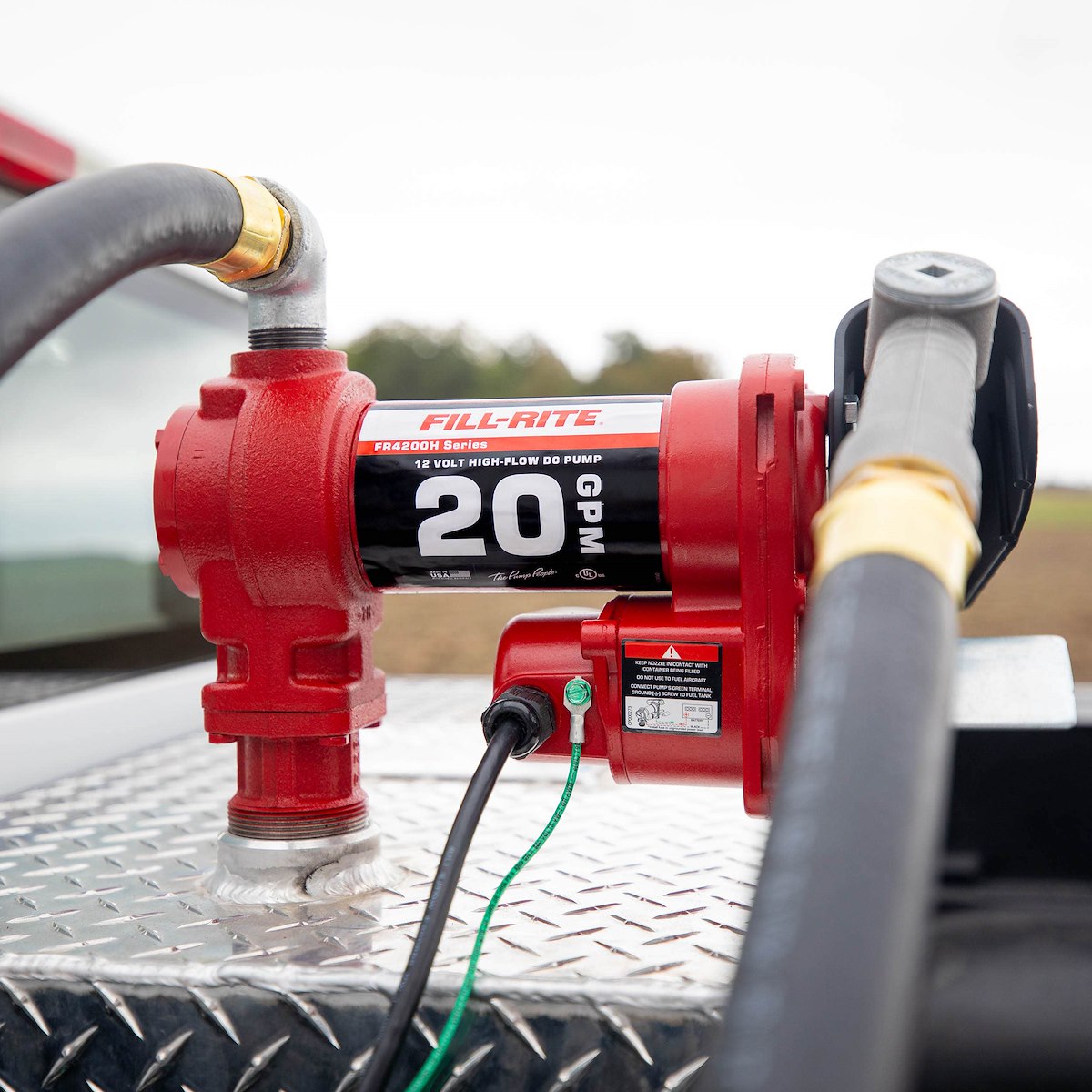 Fill-Rite Liquid Transfer Tank Pump, Diesel/Gasoline/Kerosene/E15/Biodiesel Up To B20, 12 V DC, 20 gal Per Minute - FR4210H