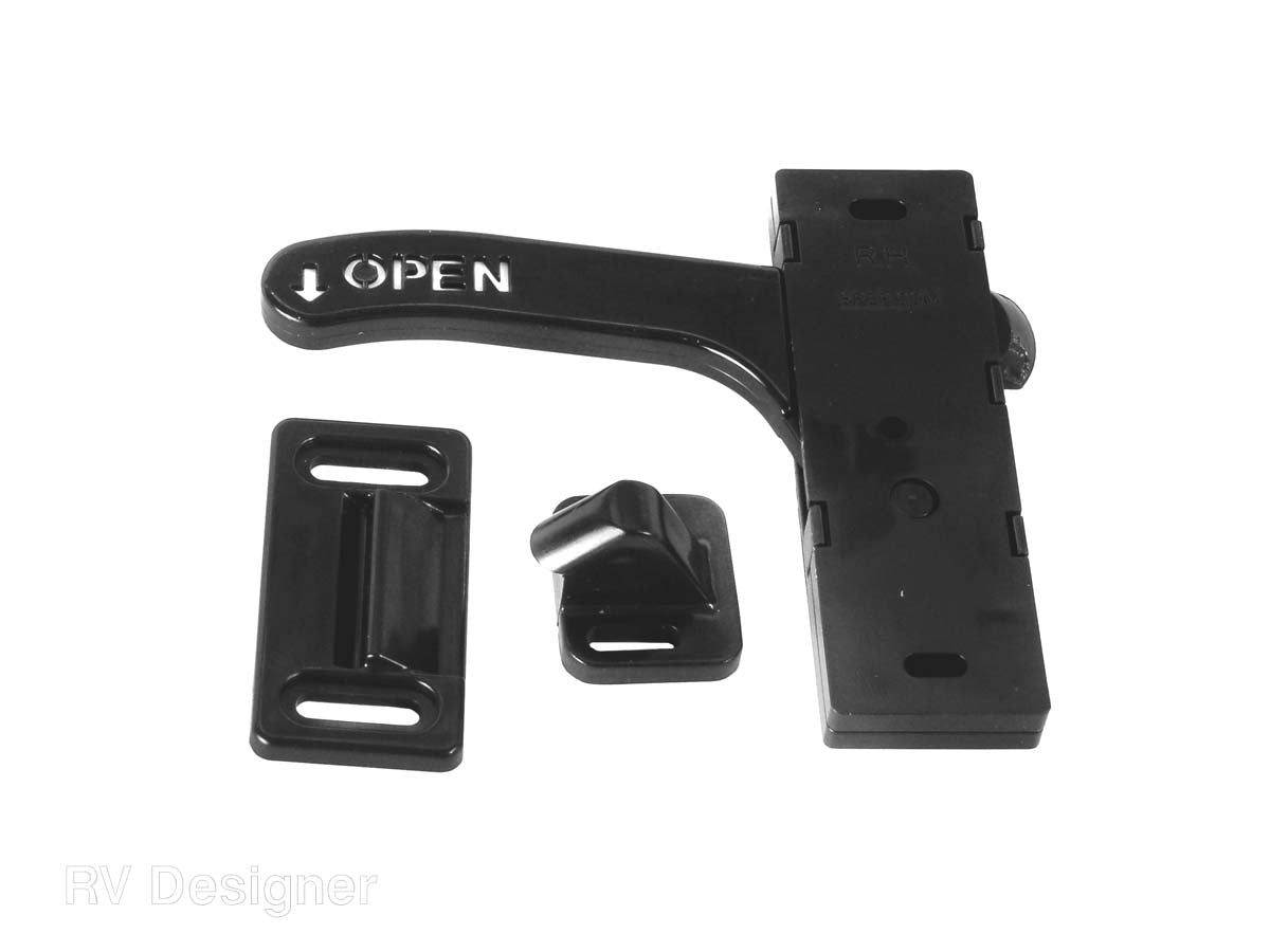 RV Designer Screen Door Latch, Black - E287