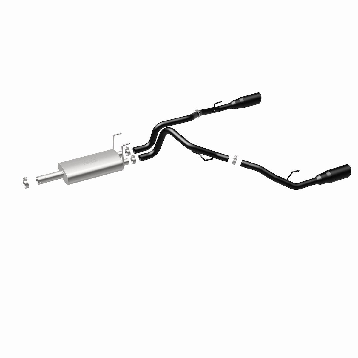 MagnaFlow Exhaust System Kit, Stainless Steel, 3 in Pipe Diameter, 5 in Black Stainless Steel Tips - 15363