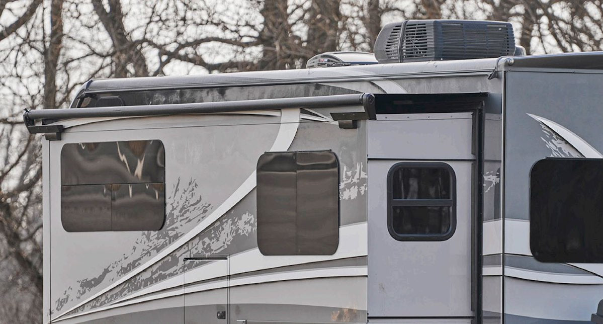 Velarium Awning, 162 in Slider Length x 48 in Extension, Flange Size Range 152 To 157.75 in, 157 in Fabric Width - VSTK16200000