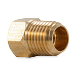 Camco Propane Hose Connector, 1/4 in Male NPT x 1/4 in Female Inverted Flare, Brass - 59953