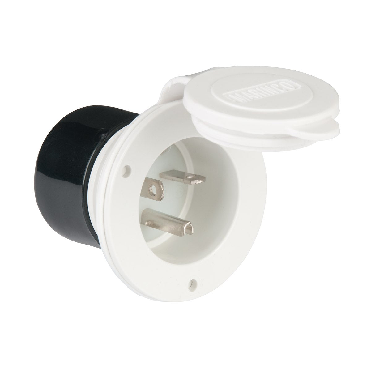Marinco Power Inlet Port, 20 amp, 125 V AC, 2.5 in Diameter x 2.67 in Depth - 200BBIW.RV