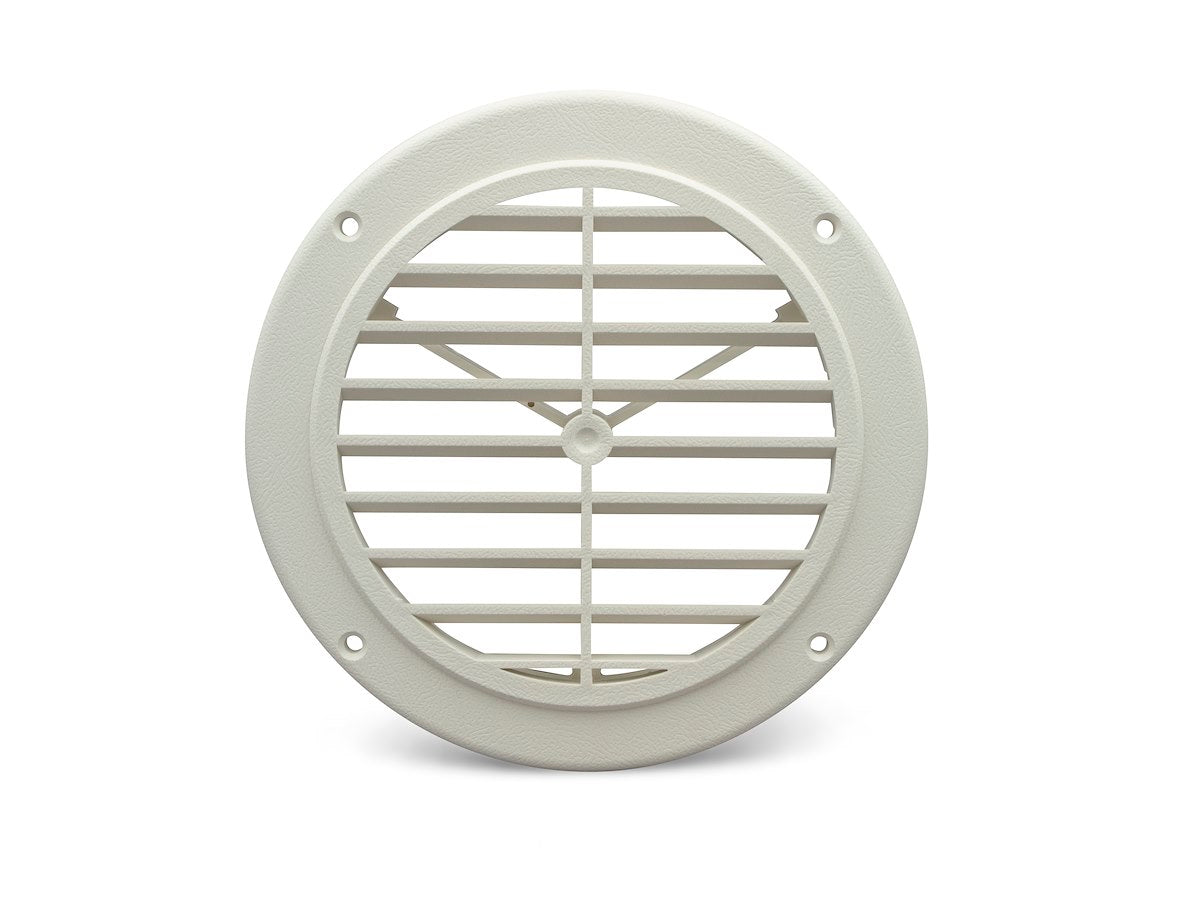B&B Molders Heating/Cooling Register, 5-1/4 in Cutout Diameter Cutout Dimension, 6-1/2 in Diameter Outside Dimension, 360 degree Rotation - 94274