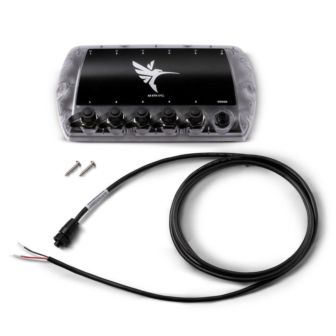 Humminbird Ethernet Hub, AS ETH 5PGL, 5 Ports, Black - 411850-1