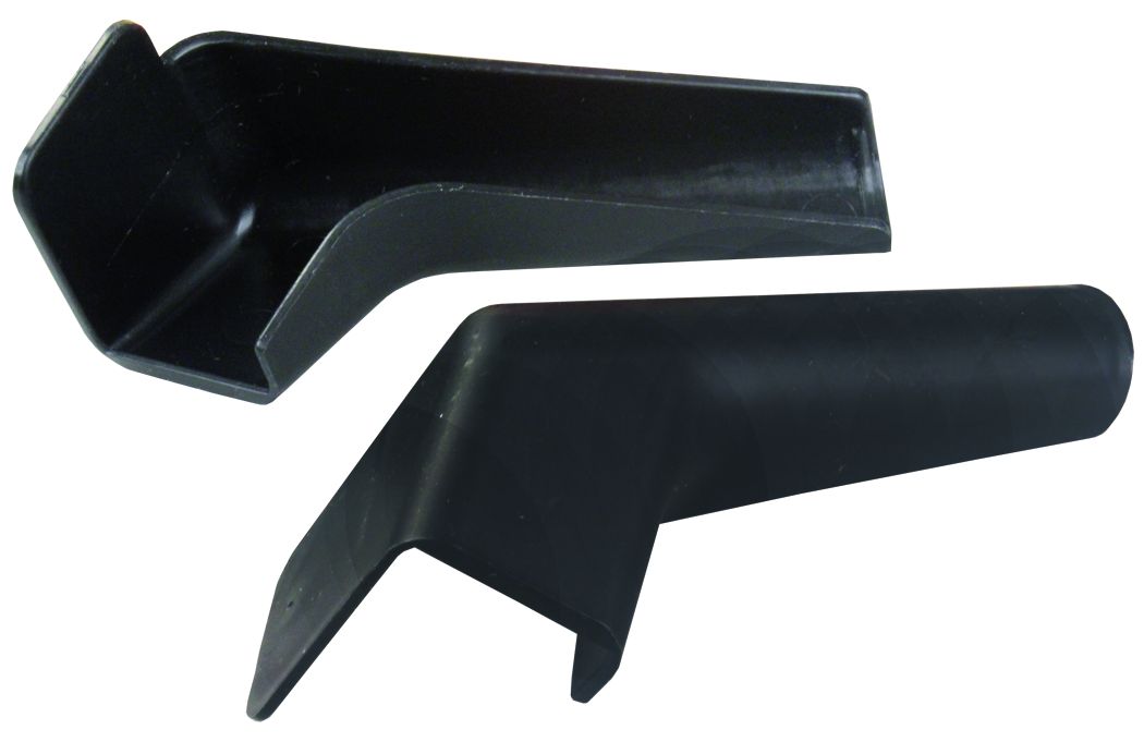 JR Products Drip Rail Gutter Spout, Fits Gutter Rails Up To 1-1/16 in Wide, Black, Set Of 2 - 655-BK-A
