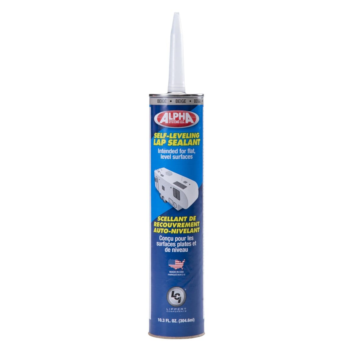 Lippert Caulk Sealant, 1021 Low VOC/Alpha Systems N102101TLCI, 10.3 oz Cartridge - 862148