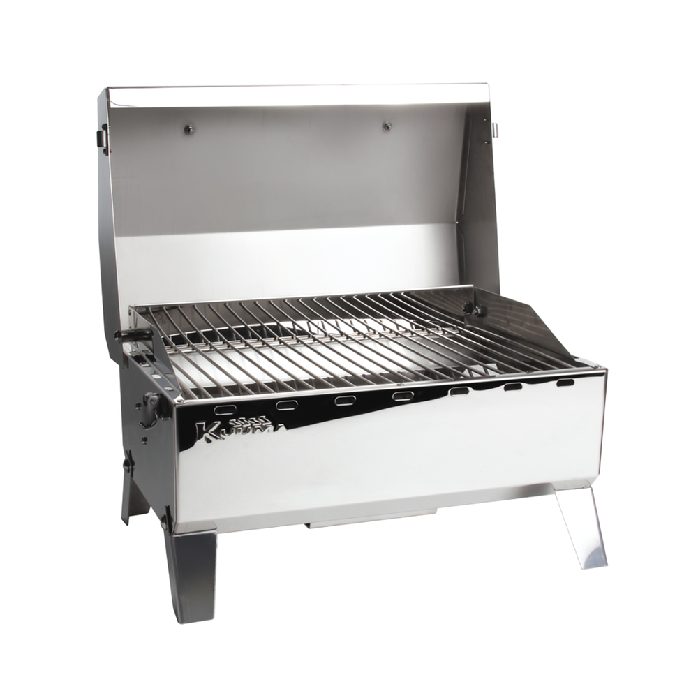 Camco Marine Barbeque Grill, Stow N' Go 125, 9000 BTU, 11-1/4 in Length x 19-3/4 in Width x 11 in Depth - 58140