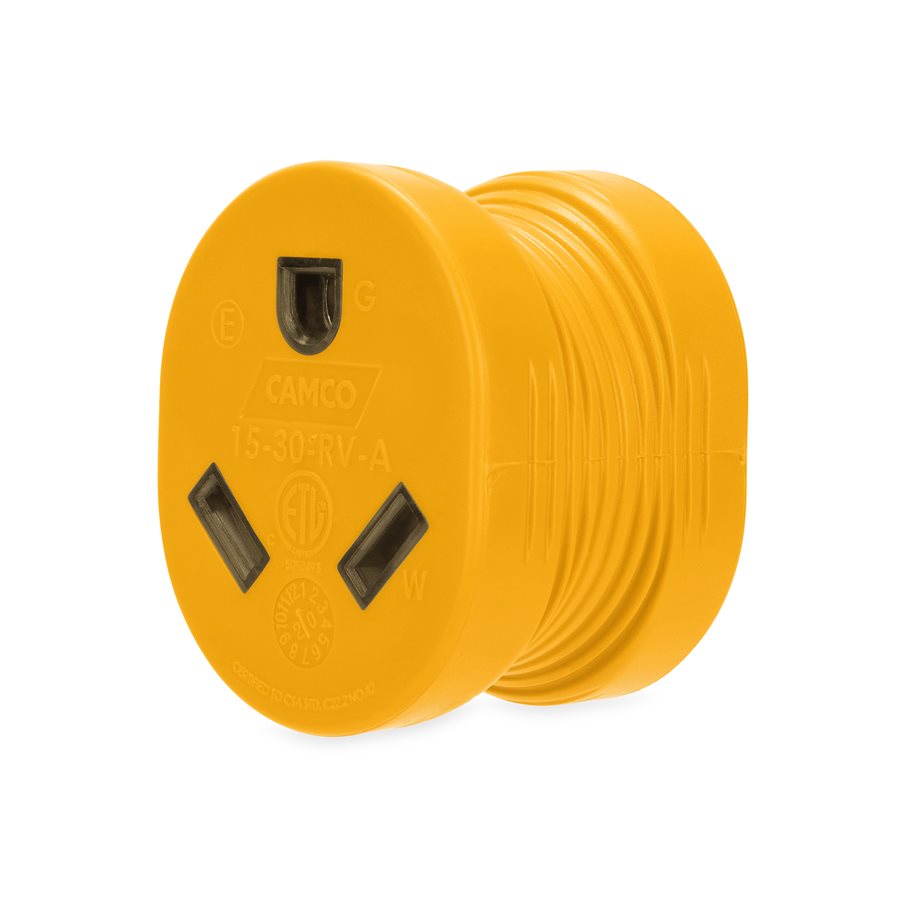 Camco Power Cord Adapter, 15 amp Male To 30 amp Female, 15 amp - 55222