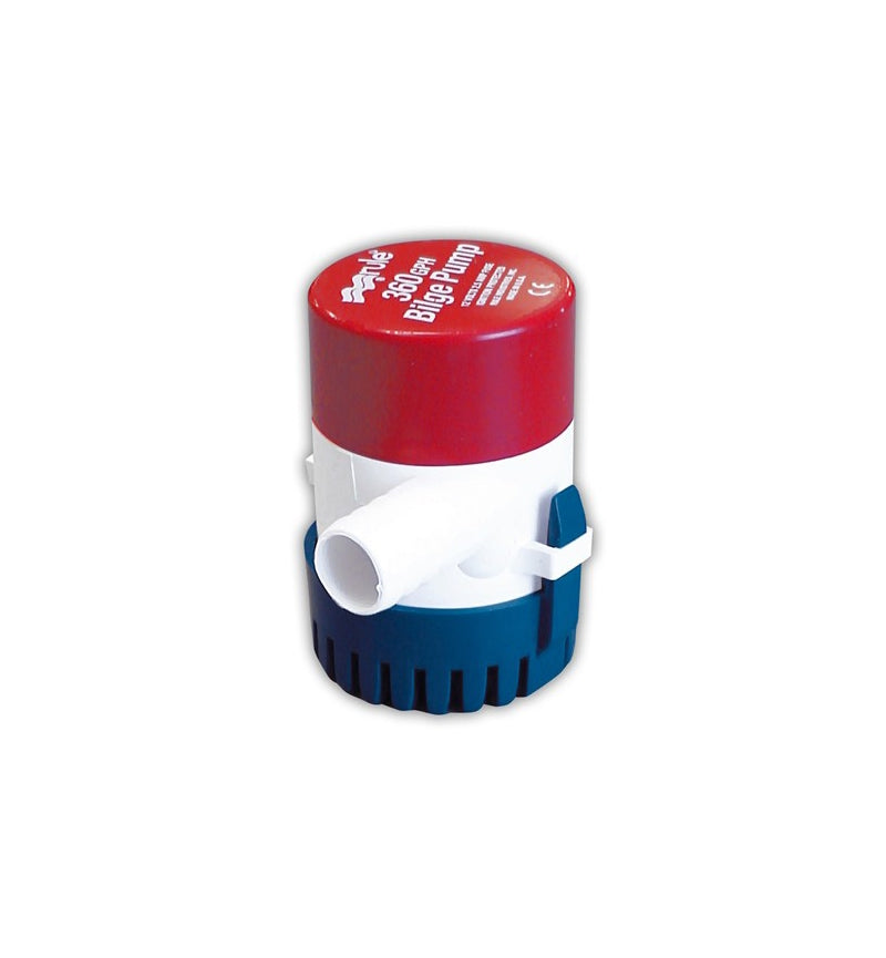 Rule Bilge Pump, 360 gal Per Hour, 2.4 in Width x 3-1/2 in Height, 3/4 in Hose - 24DA