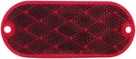 Peterson Manufacturing Reflector, Red Lens, 4-3/8 in Length x 1-7/8 in Height Oblong - V480R