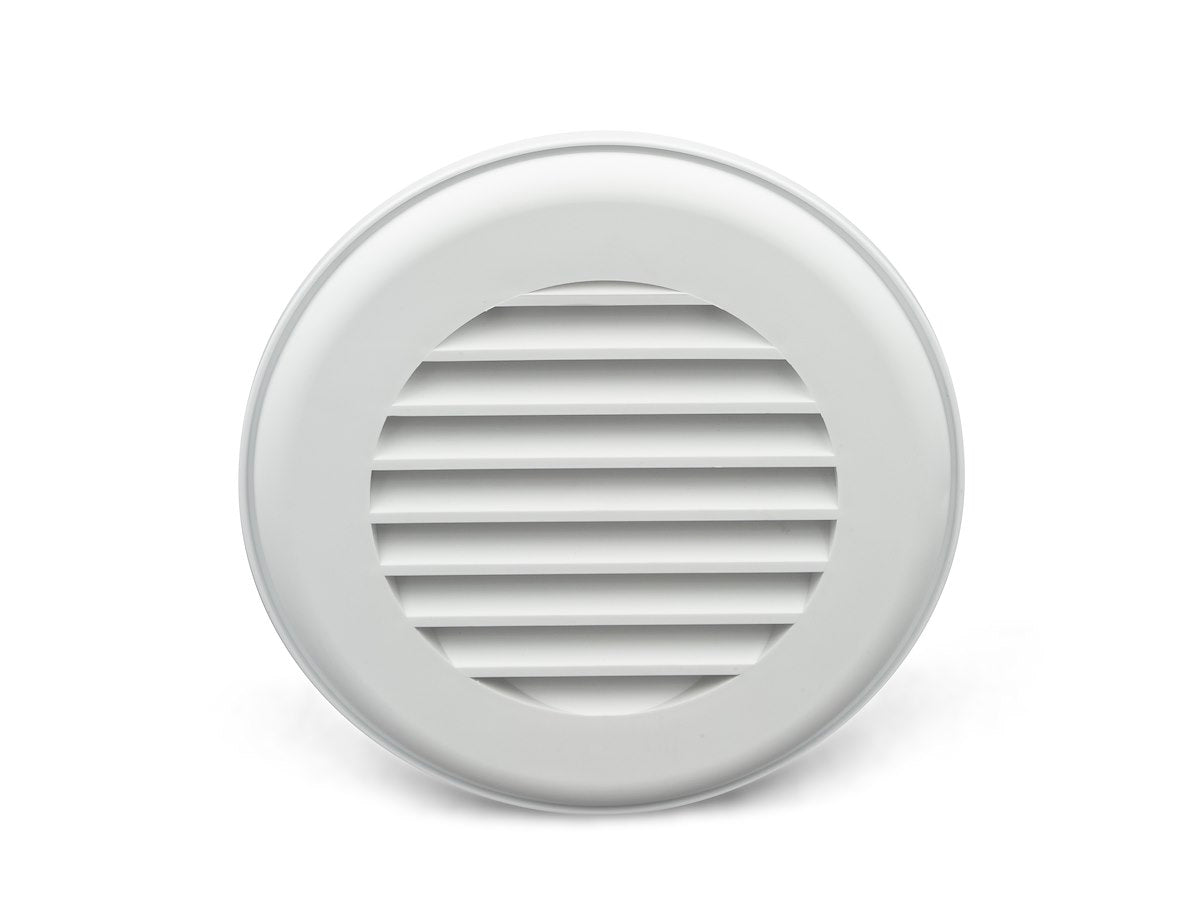 B&B Molders Heating/Cooling Register, 4-3/4 in Diameter Cutout Dimension x 1-1/2 in Collar Depth, Polar White, B&B Cross Reference CG150DPW-A - 94273