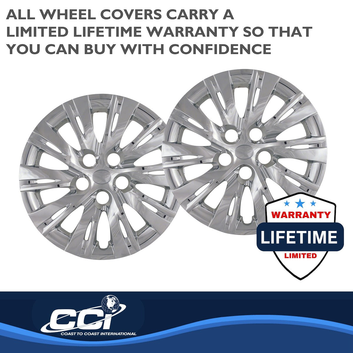 Coast2Coast Wheel Cover, 16 in, 10 Split Spoke, Set Of 4 - IWC46616S
