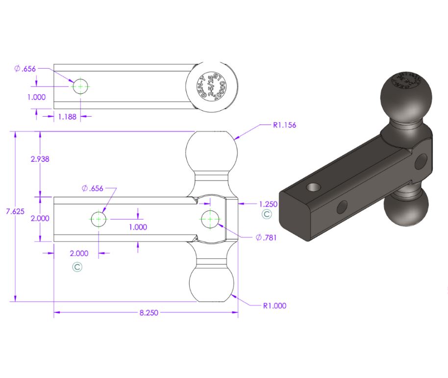 GEN-Y Hitch Adjustable Ball Mounts GH-031 product image 2