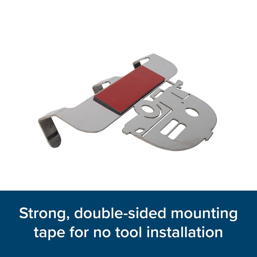 Camco Key Storage Case, 6 in Length x 4-1/4 in Width x 1-1/4 in Depth, Stainless Steel, With 3 Hooks And Double Sided Mounting Tape - 53368