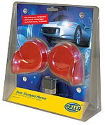 HELLA Horn, One 500 Hertz High-Tone Horn/One 400 Hertz Low-Tone Horn, 110 Decibels, 12 V/6 amp - 007424801