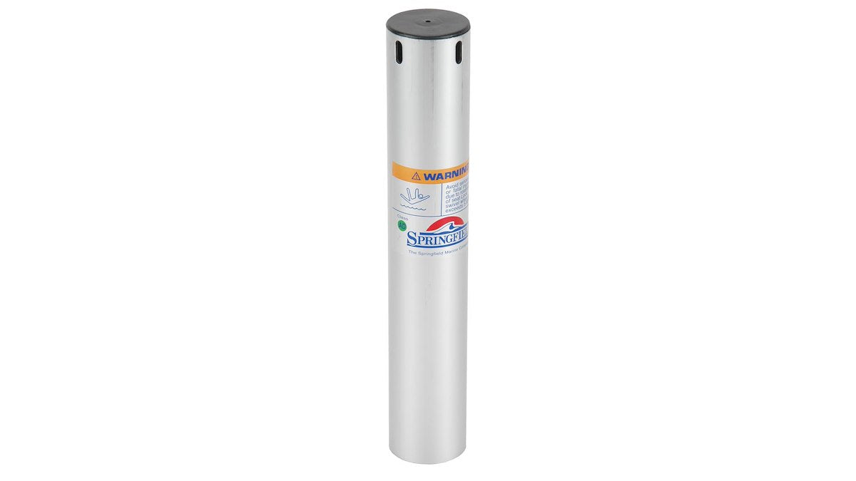 Springfield Marine Boat Seat Pedestal, 15 in Post Height, 2-3/8 in Post Diameter, Aluminum - 1300715