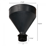 WirthCo Funnel, 7-1/2 in Top Inside Diameter x 9-3/16 in Overall Height, 2-1/4 in Spout Outside Diameter x 1-7/16 in Spout Length, Black - 32400