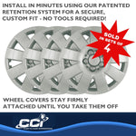 Coast2Coast Wheel Cover, 15 in, 9 Spoke, Spring Steel Clip, Set Of 4 - IWC41015S