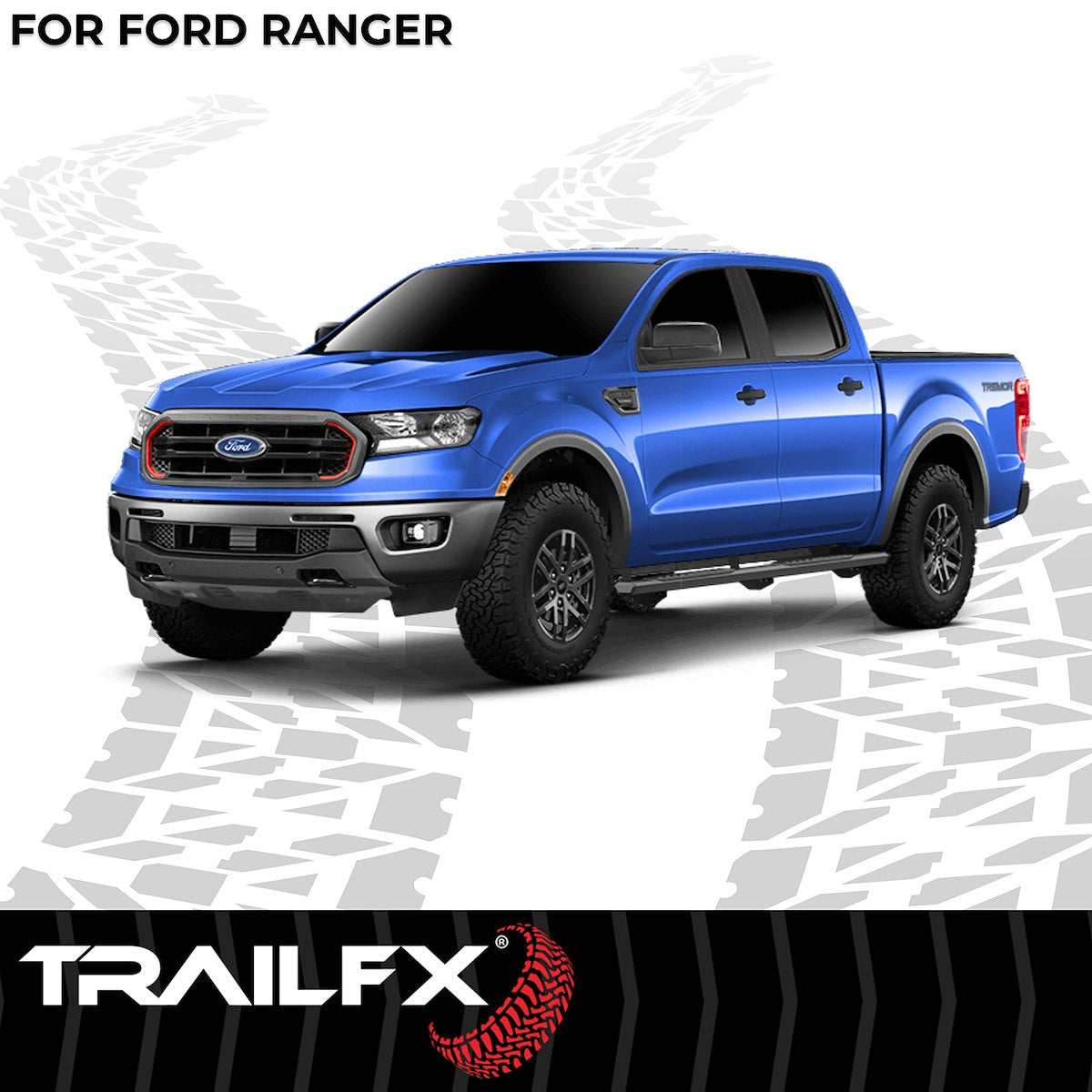 TrailFX Nerf Bar, TrailFX A4 Series, 4-1/2 in Hexagonal Straight, Titanium Black - AL4025B