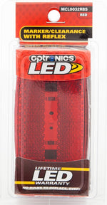 Optronics Clearance Light, LED, 4 in Length x 2 in Width x 1 in Depth, Red Lens - MCL0032RBS