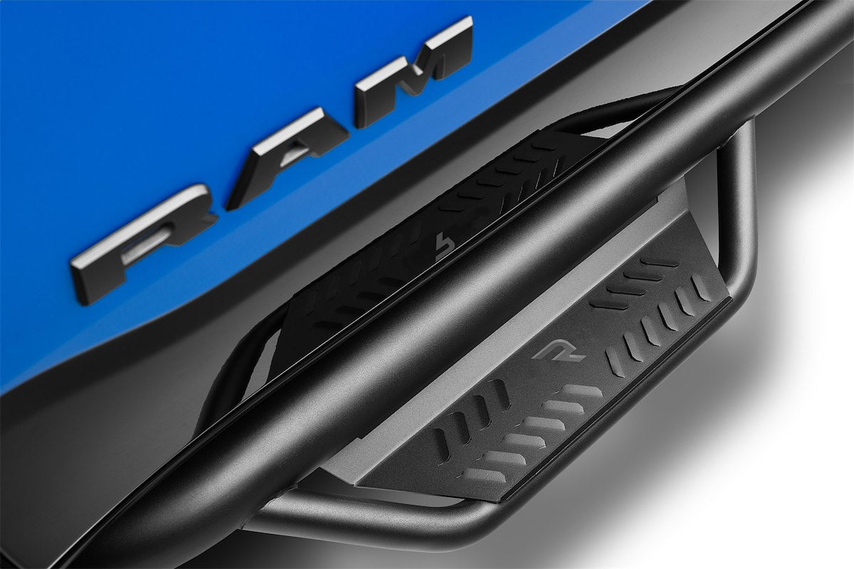 N-Fab Nerf Bar, 3 in Round Bent, Textured Powder Coated Black Stainless Steel - HPD2080CC-TX