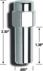 Gorilla Lug Nut, 7/16 in x 20 Thread Size, 1.38 in Mag Shank, 2.3 in Overall Length, Pack of 4 - 84177B