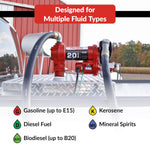 Fill-Rite Liquid Transfer Tank Pump, Diesel/Gasoline/Kerosene/E15/Biodiesel Up To B20, 12 V DC, 20 gal Per Minute - FR4210H