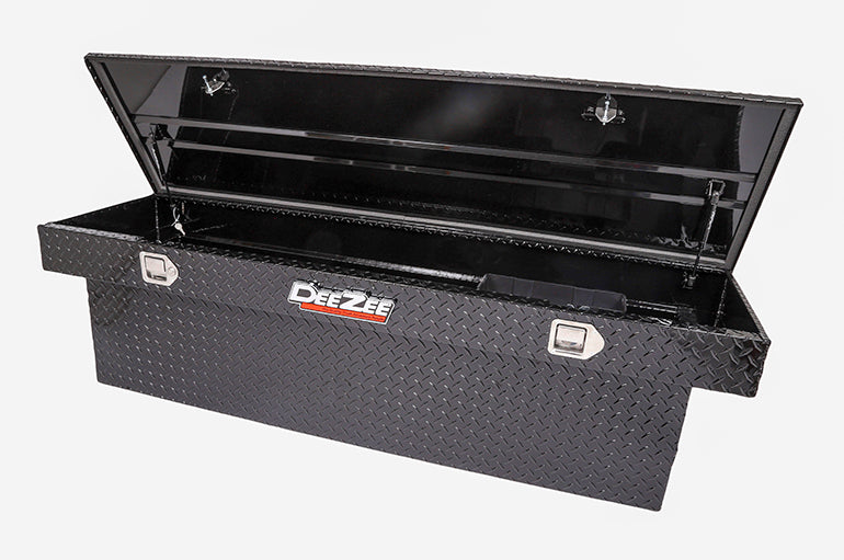 Dee Zee Tool Box, Red Label, Black Gloss Powder Coated Aluminum, 20 in Length x 69-3/4 in Width x 19-1/4 in Height - DZ8170DB