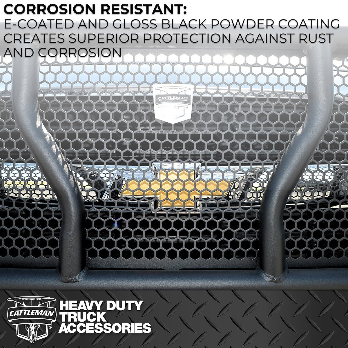 Cattleman HD Grille Guard, 1 Piece, Black, Steel - 1134PS