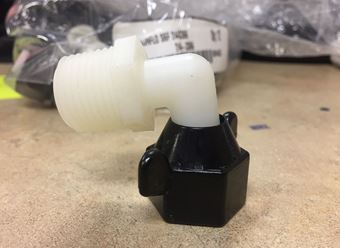SHURflo Fresh Water Hose End Fitting, 1/2 in-14 Female NPT Inlet, 1/2 in-14 Male NPT Outlet - 244-3366