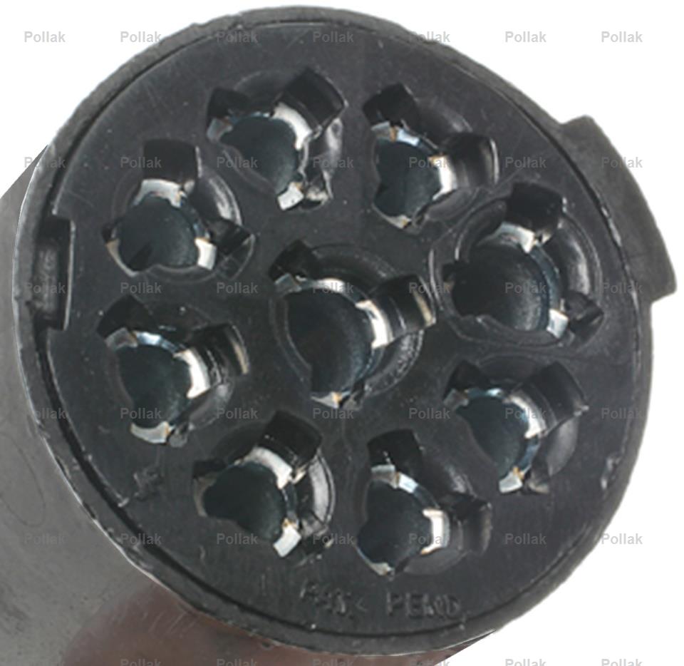 Pollak Trailer Wiring Connector, 9 Way Round Plug Side - 12-906
