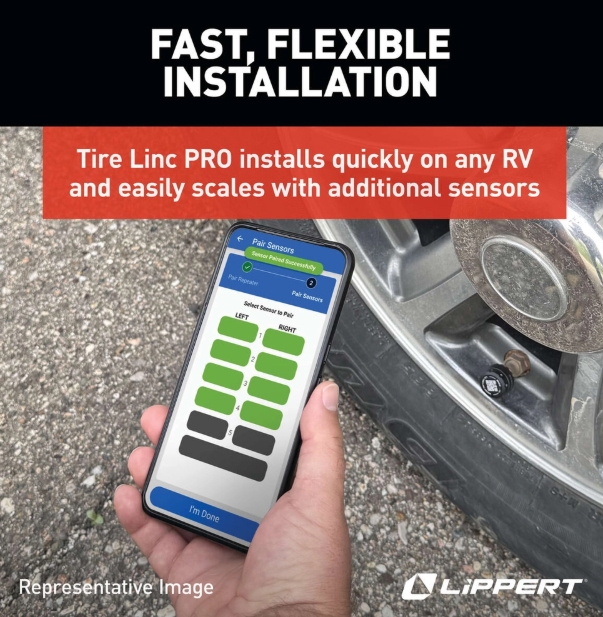 Lippert Tire Pressure Monitoring System - TPMS, 4 Sensors - 2024115889