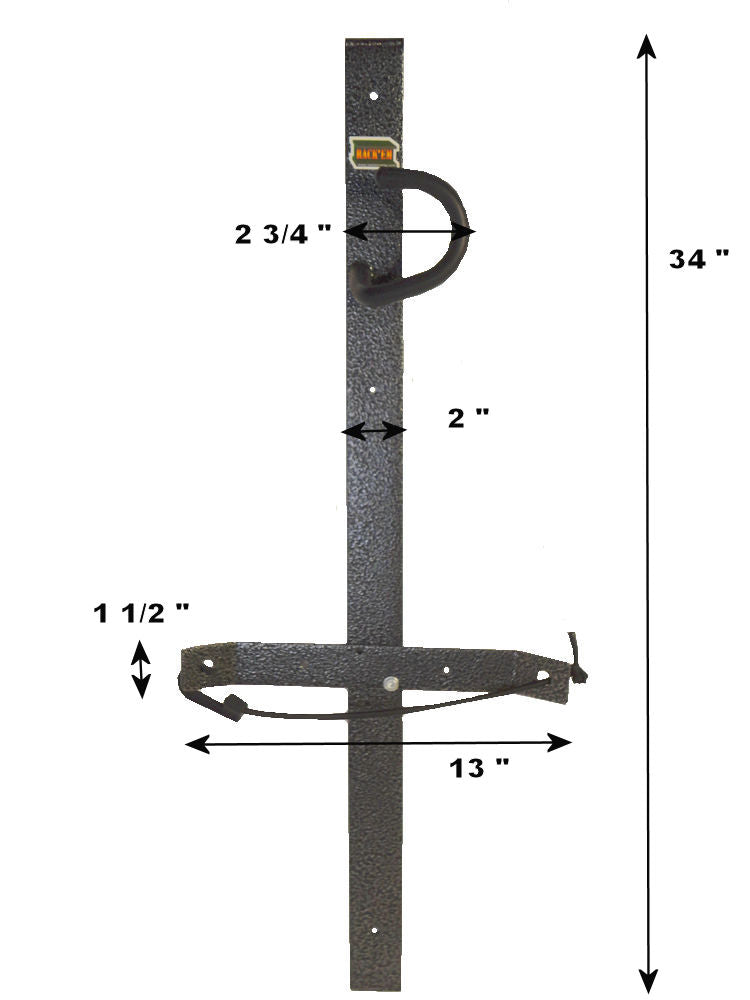 Rack-Em Tool Organizer, Holds 1 Chainsaw Or Similar Tool With A Loop Style Handle, Black/Gray, Steel - RA-3