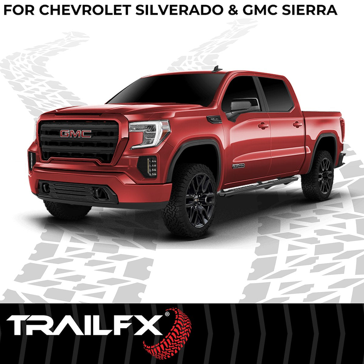 TrailFX Nerf Bar, TrailFX A4 Series, 4-1/2 in Hexagonal Straight, Titanium Black - AL4006B