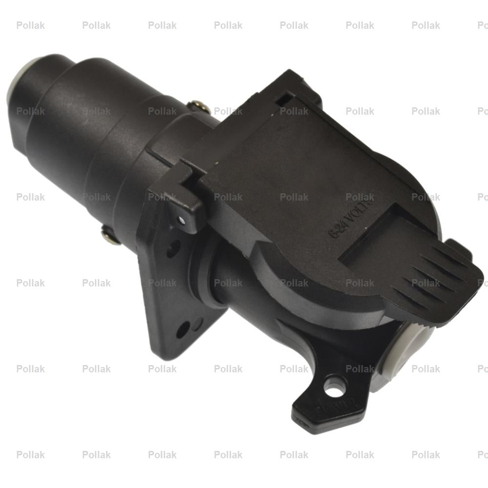 Pollak Trailer Wiring Connector, 7 Pole Connector, Black - 12-705E