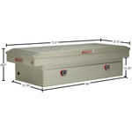 Weather Guard Tool Box, Aluminum, 27-1/2 in Length x 72 in Width x 18-1/2 in Height, 15.5 Cubic ft Capacity - 117-0-04