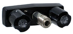 Phoenix Products Exterior Spray Port, 4 in Center, 1-1/2 in Shank Length, 2 Black Knob Handle - PF213791