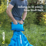 Klymit Sleeping Pad, 74 in Length x 47 in Width x 3 in Height Inflated Double, Blue, 75D Polyester Fabric - 06DVBL02E