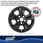 Coast2Coast Wheel Skin, 17 in, 5 Spokes, Gloss Black, Set Of 4 - IWCIMP365BLK