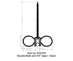 AP Products Slide Out Seal, Double Bulb Type With 2-1/4 in Wiper, 2 in Width x 3 in Height x 28 ft Length, Black - 018-479